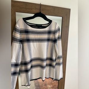 Ann Taylor long sleeve plaid blouse - wide bell sleeve - size S